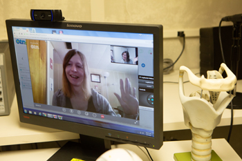 Evolving OTN technology allows Amber Risk to virtually join Gwen Merrick for a Voice Clinic appointment Evolving OTN technology allows Amber Risk to virtually join Gwen Merrick for a Voice Clinic appointment