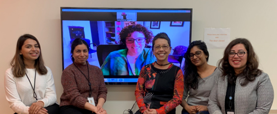 Dr. Patricia O’Campo (third from right) and the app team