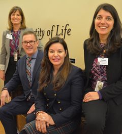 The Mission and Values Day team: (from left) Beth Johnson, Executive Director of Mission Integration; Dr. Tim Rutledge; President and CEO of Unity Health Toronto; and Mission and Values Managers Donna Romano and Vanessa Nicholas-Schmidt.