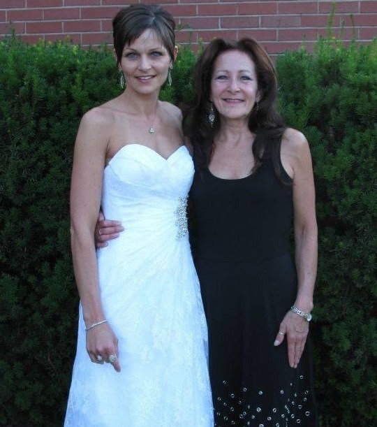 Jennifer and Dawn at Jennifer's wedding in the summer of 2014.