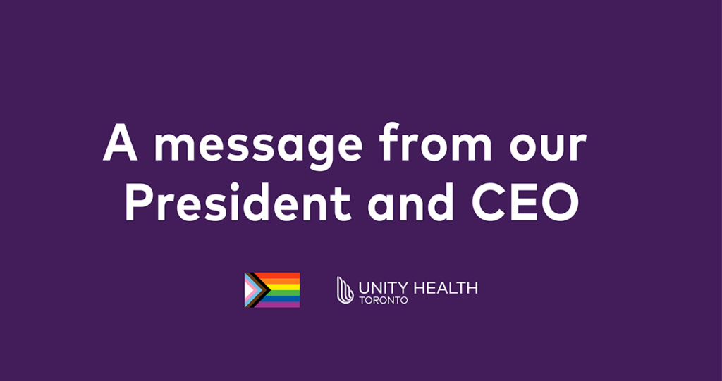 A message from our President and CEO