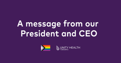A message from our President and CEO